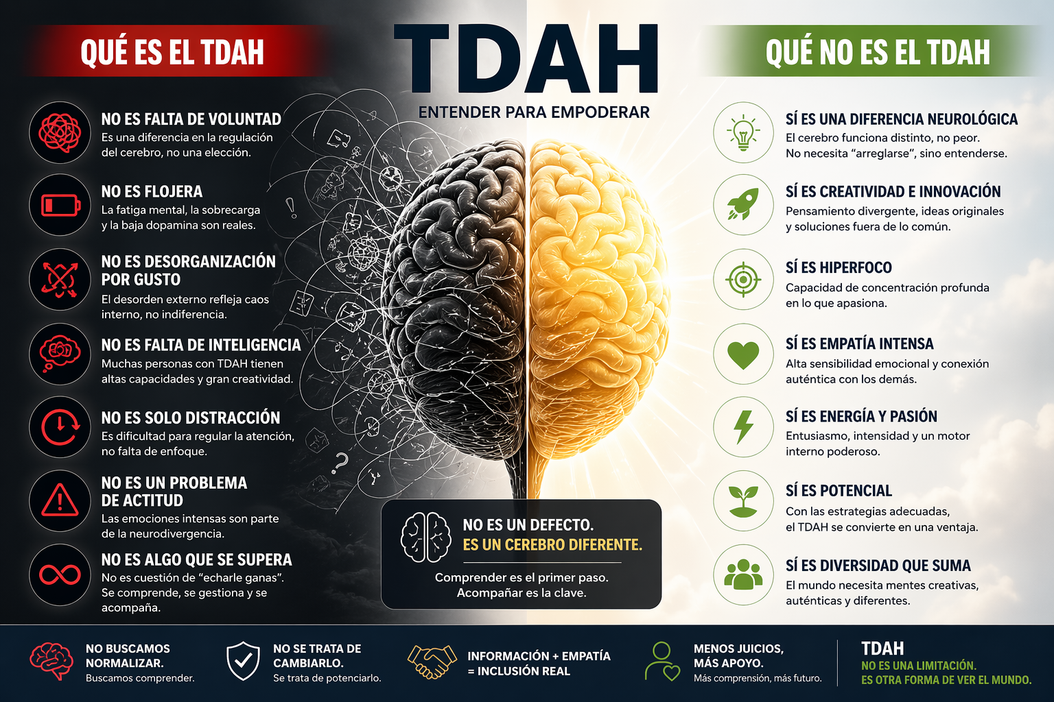 Infografía: qué es y qué no es el TDAH — CIFT